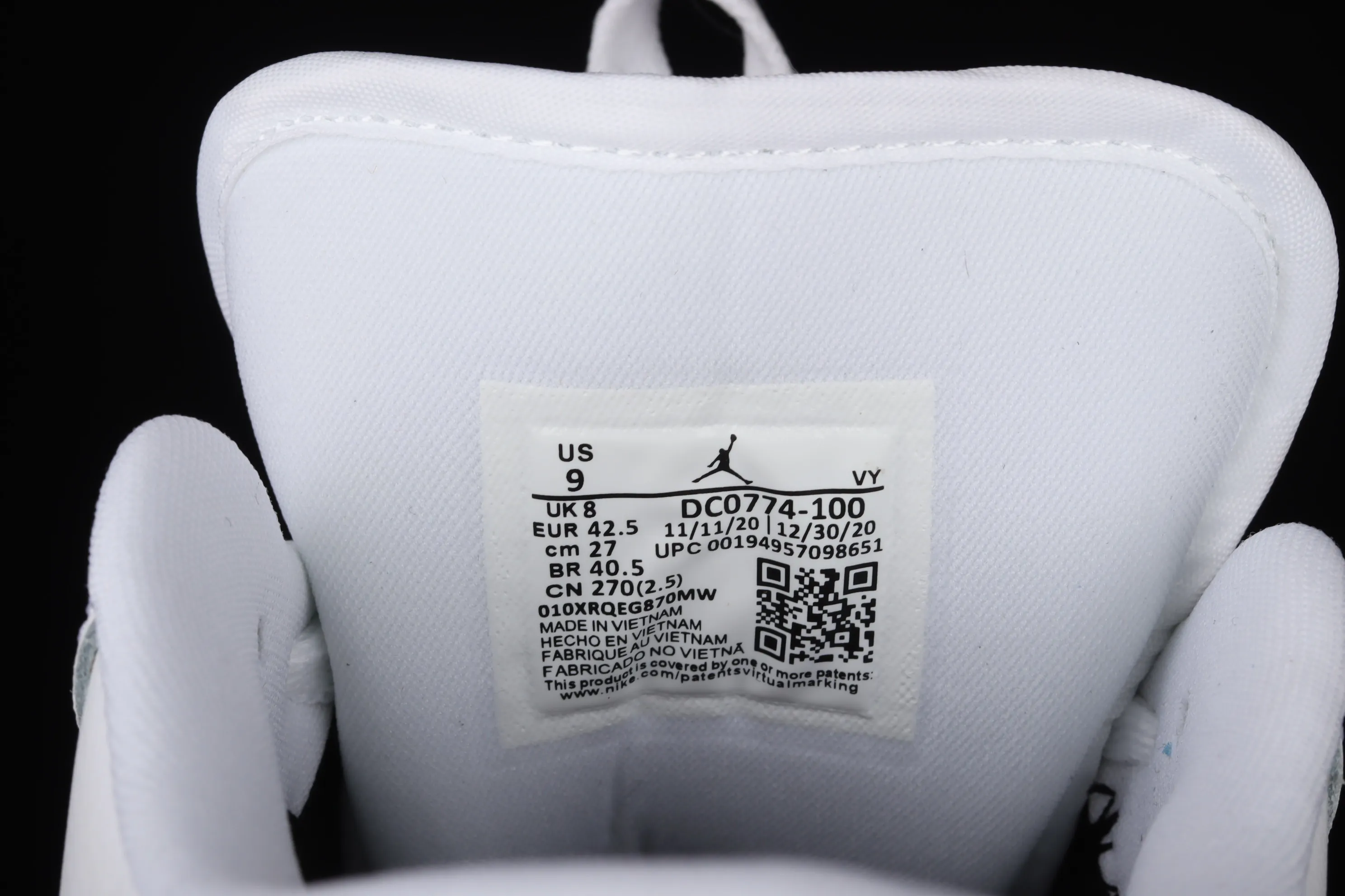 All categories Air Jordan Jordan series basketball shoes Air Jordan 1 Low Air Jordan 1 Low AJ1 Joe 1 black and white panda low-top cultural and leisure sports sneakers DC0774-100
